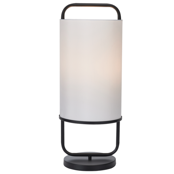 Brightstar TL681 BLACK Metal Table Lamp with White Shade