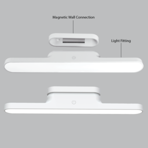 Brightstar TL683 WHITE Magnetic Rechargeable LED Table or Wall Lamp with Touch Control, USB Cable