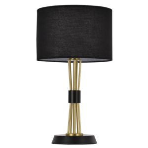 Brightstar TL692 BLACK Metal Table Lamp with Black Fabric Shade