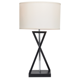 Brightstar TL695 BLACK Metal and Polished Chrome Centre Rod with Beige Shade