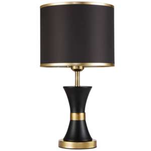 Brightstar TL698 BLACK/GOLD Metal Table Lamp with Black Shade