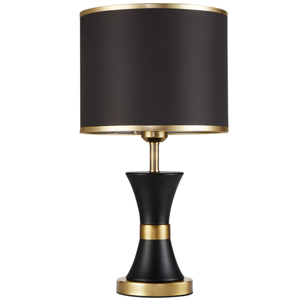 Brightstar TL698 BLACK/GOLD Metal Table Lamp with Black Shade