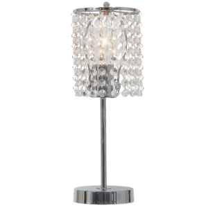 Brightstar TL812 CHROME Polished Chrome Table Lamp with Clear Acrylic Crystals