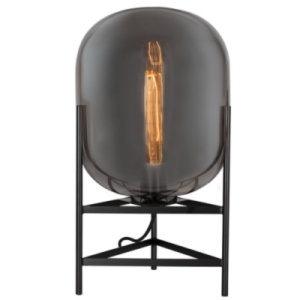 Brightstar TL818 SMOKE Metal Table Lamp with Smoke Colour Glass