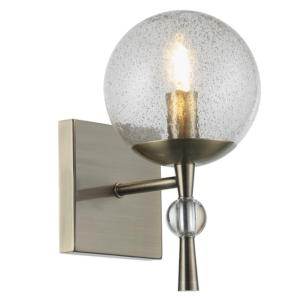 Brightstar WB398/1 ANTIQUE Metal Wall Bracket with Speckled Glass