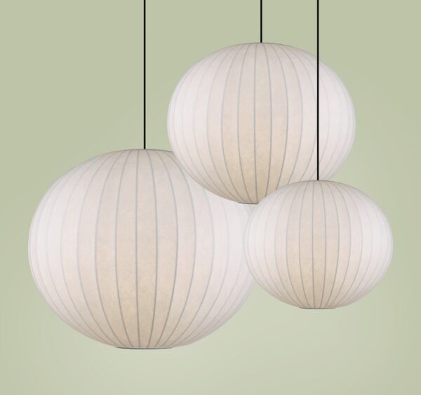 Spazio 8651.3.500 Pendant with membrane shade with frame, 3m suspension. 500mm Dia - Image 2