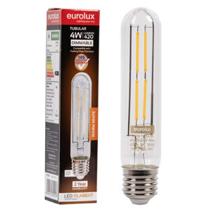 Eurolux G1206 Tubular Filament T30-145 4w LED E27 3000K Dimmable