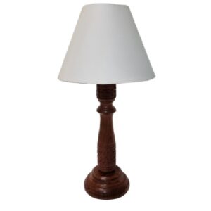 Litex Lamps TL894 Hand Carved Wooden Table Lamp with Lampshade