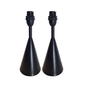 Litex Lamps TL3382 BLACK Mini Cone Metal Table Lamp Twinpack