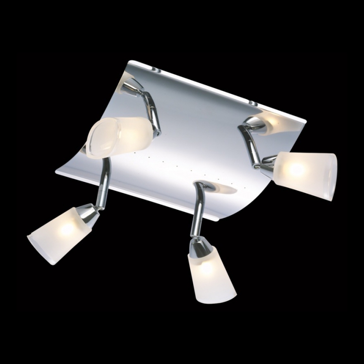 K Light MG-VELA/4 Four Adjustable Spot Lights on Square Plate