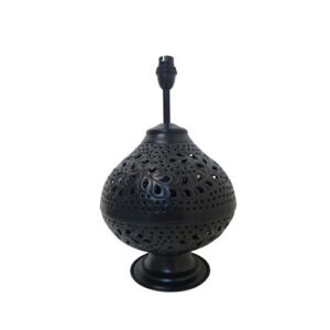 Litex Lamps TL1122 BK Ivy Rounded Leaf Etched Table Lamp - Small