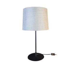 Litex Lamps TL2990 M/BK Black Stem Metal Table Lamp with Fabric Lampshade