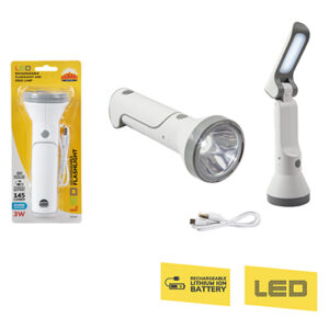Radiant RFS69 Rechargeable Flashlight White LED & Desk Lamp LED 