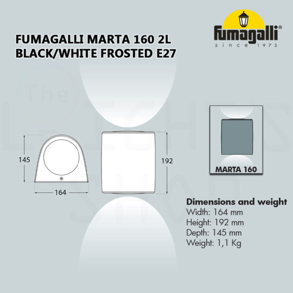 Eurolux O523B Fumagalli Marta 160 2LT W/Light Black - Image 3