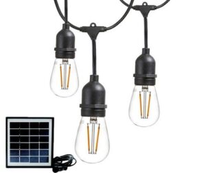 Glo Elec GL10FSSL10S14WW Solar String Light 5M LED+Panel