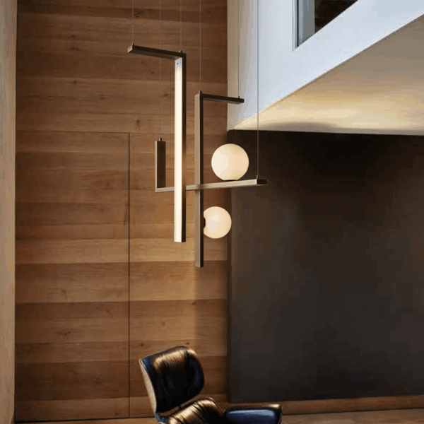 Dark Lighting Tetris Horizontal Pendant Light Brass - Image 4