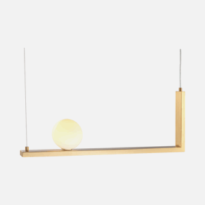 Dark Lighting Tetris Horizontal Pendant Light Brass