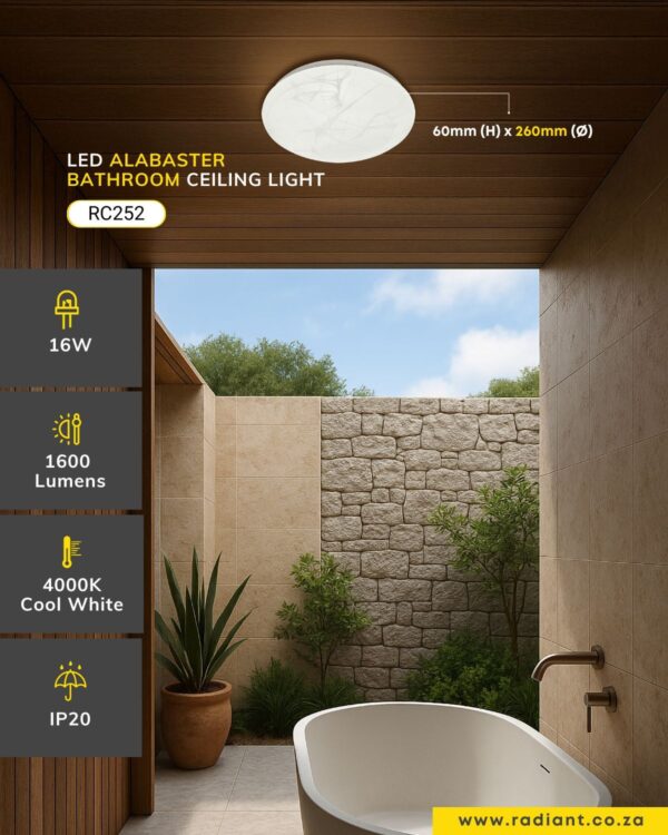 Radiant RC252 GSD Bathroom Ceiling Alabster - Image 2