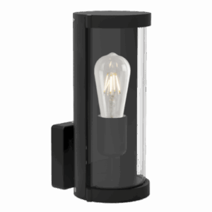 Brightstar L370 MATT BLACK Up Facing Aluminium Lantern with Clear Glass