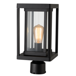 Brightstar L511 BLACK Aluminium Lantern with Clear Glass
