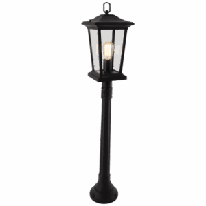 Brightstar L515 BLACK Aluminium Standing Lantern with Clear Glass