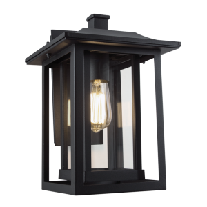 Brighstar L518 BLACK Down Facing Aluminium Lantern with Clear Glass