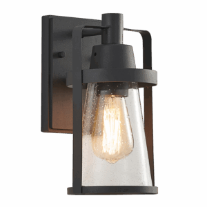 Brightstar L528 BLACK Metal with Clear Speckled Glass