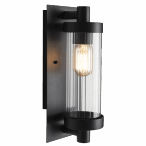 Brightstar L544 BLACK Aluminium Fitting with Fluted Clear Glass