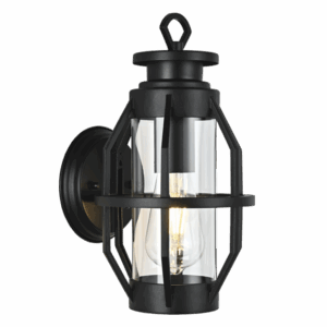 Brightstar L571 BLACK Aluminium and Clear Glass Wall Light