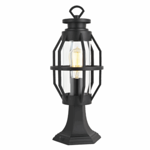 Brightstar L572 BLACK Aluminium and Clear Glass Pillar