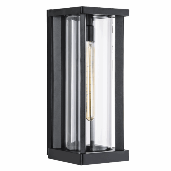 Brightstar L574 BLACK Aluminium and Clear Glass, Wall Mount