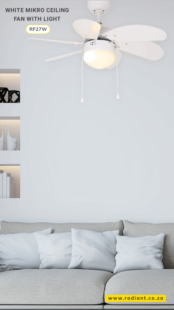 Eurolux RF27SS Mikro Ceiling Fan with Light White - Image 2