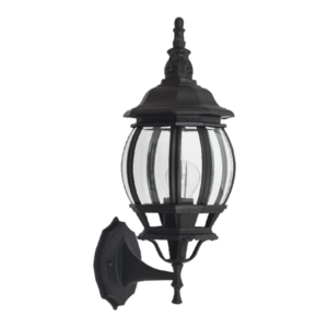 Brightstar L8082 Black Curved Bevelled Glass Lantern