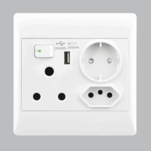 Brightstar EPL331 WHITE 16 AMP Plug + New RSA Socket + USB + Schuko  – 4 X 4