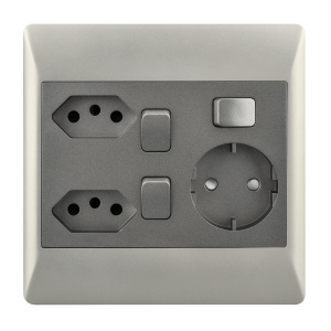 Brightstar EPL364 DUO 2 New RSA Sockets + Schuko  with 3 Switches – 4 X 4