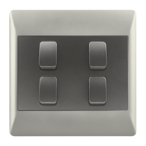 Brightstar ESW078 DUO 4 Lever 1 Way Switch – 4 X 4