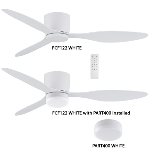 Brightstar FCF122 WHITE White Fan with White ABS Blades