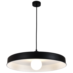 Brightstar PEN099 BLACK Metal Cord Pendant with White Inner