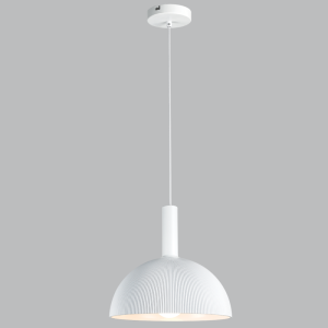 Brightstar PEN893 WHITE Metal Pendant with White Acrylic Shade