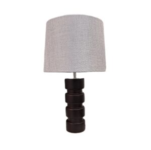 Litex Lamps TL8701 WD Shaped Wooden Table Lamp with Lampshade