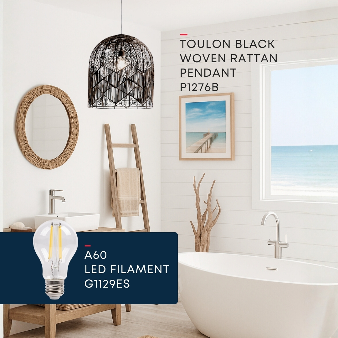 Eurolux P1277B Toulon Pendant Light Woven Rattan - Image 2