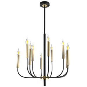 Brightstar CH715/10 GD/BK Metal Chandelier
