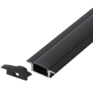 Brightstar HVS431 BLACK RECESS 3M Black Recessed Aluminium Profile with PC Cover
