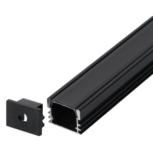 Brightstar HVS433 BLACK SURFACE 3M Black Surface Aluminium Profile with PC Cover