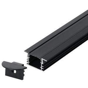 Brightstar HVS434 BLACK RECESS 3M Black Recessed Aluminium Profile with PC Cover