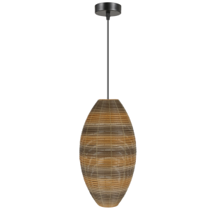 Brightstar PEN300 BK/RATTAN Metal and Plastic Rattan Pendant