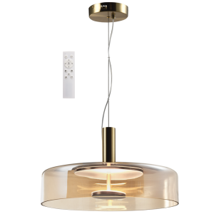 Brightstar PEN437 CCT AMBER Metal and Glass Pendant with Remote Control