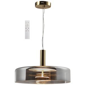 Brightstar PEN438 CCT SMOKE Metal and Glass Pendant with Remote Control