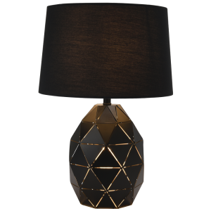 Brightstar TL099 BLACK Metal Table Lamp with Fabric Shade