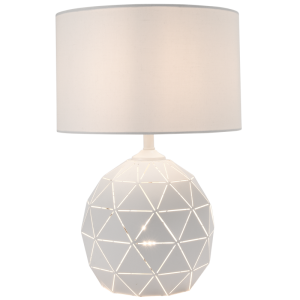 Brightstar TL100 WHITE Metal Table Lamp with Fabric Shade